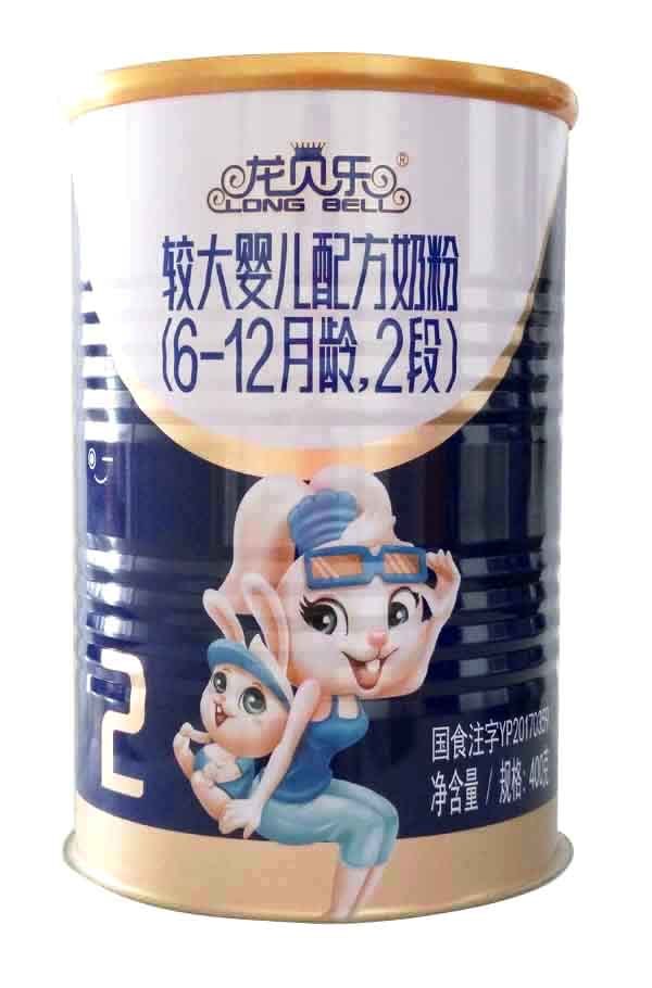 2020年(nián)11月(yuè)份龍貝樂(yuè)較大(dà)嬰兒(ér)配方奶粉400克